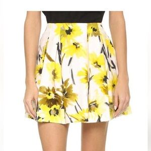 Alice + Olivia Yellow Floral Mini Skirt